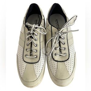 Sperry Top Sider Upper Leather Boat Shoes 9 M Womens 9753450 White Blue